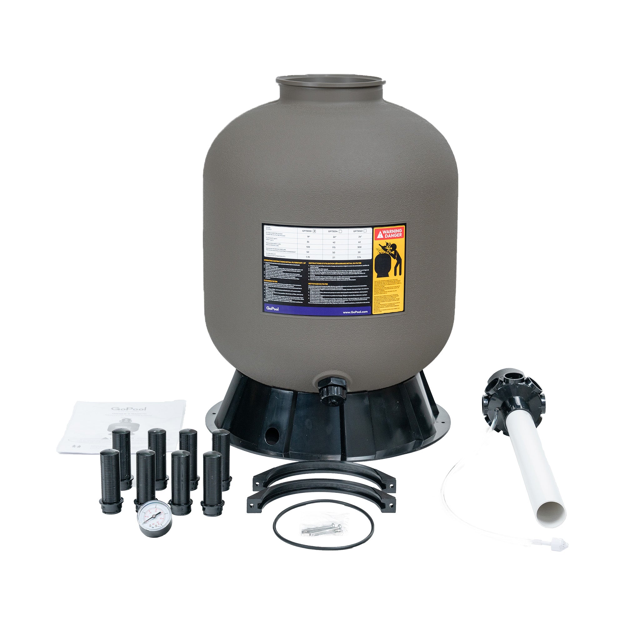 GoPool PROLINE 19'' Sand Filter - 175LBS Capacity